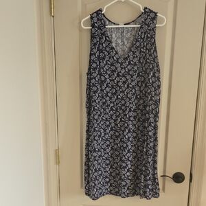 Old Navy Blue and White Floral Midi Dress